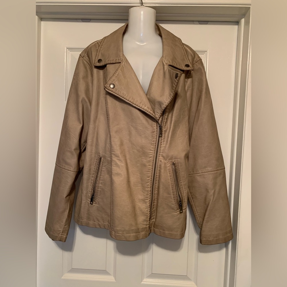 Style & Co Faux Leather Moto Jacket